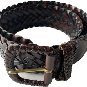 Handmade leather belt handmade in Turkey braided belt black & brown size M